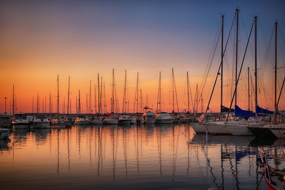 Tramonto sul porto di Giulianova