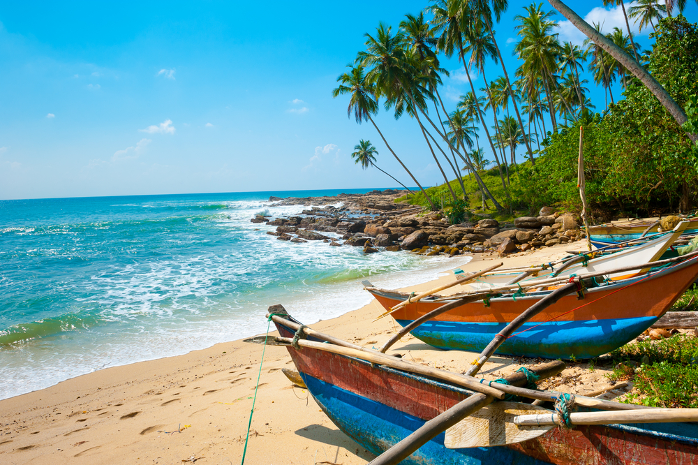 Una spiaggia dello Sri Lanka